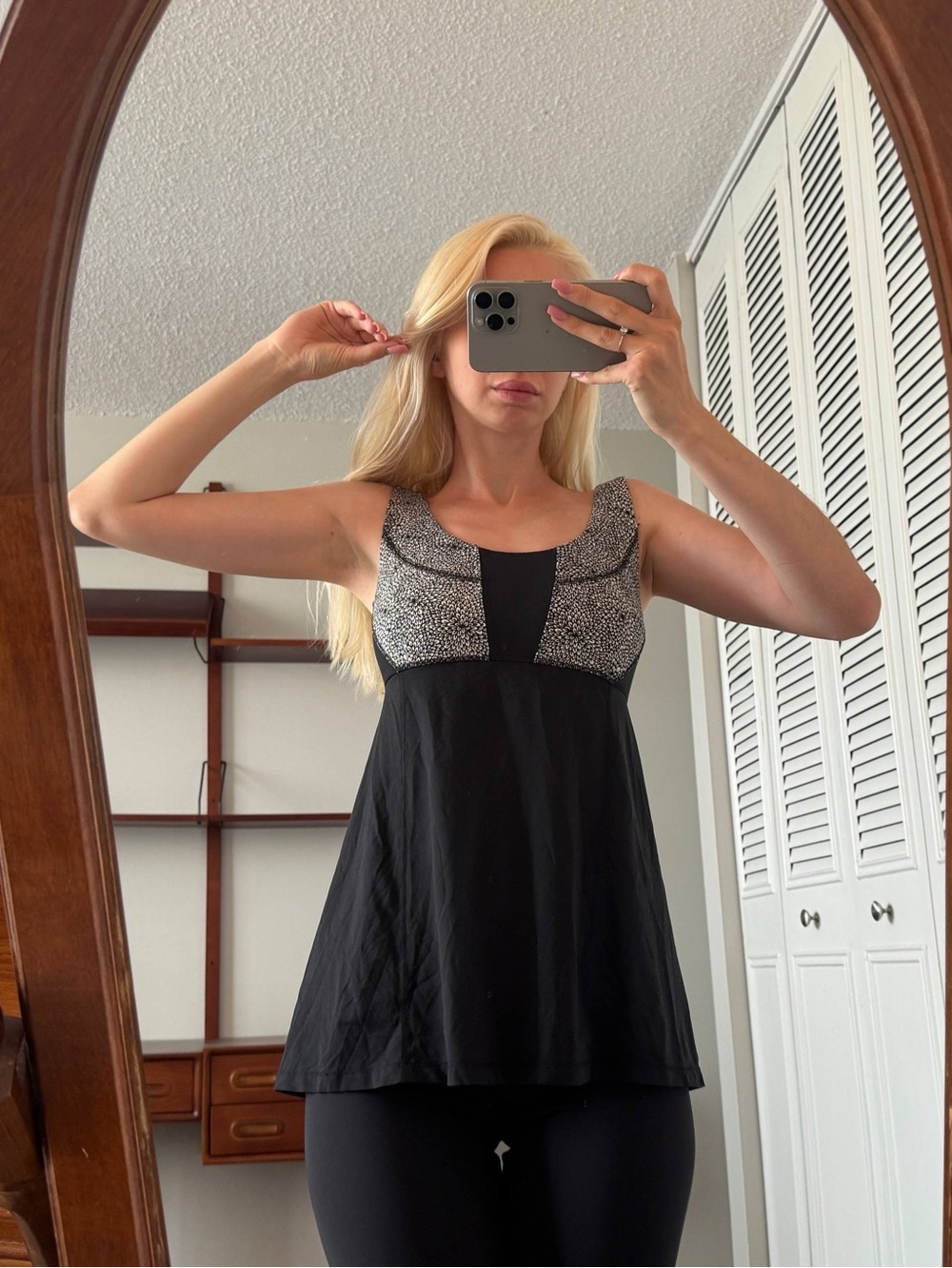 lululemon athletica Black Tank with Silver-Yoke